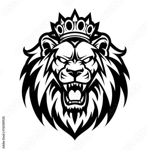 Löwe Krone Tier Kopf Beast Löwenkopf Majestätisch Gym Power Motivation Vektor