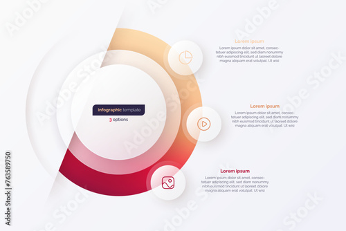 Vectro gradient three option cycle infographic chart