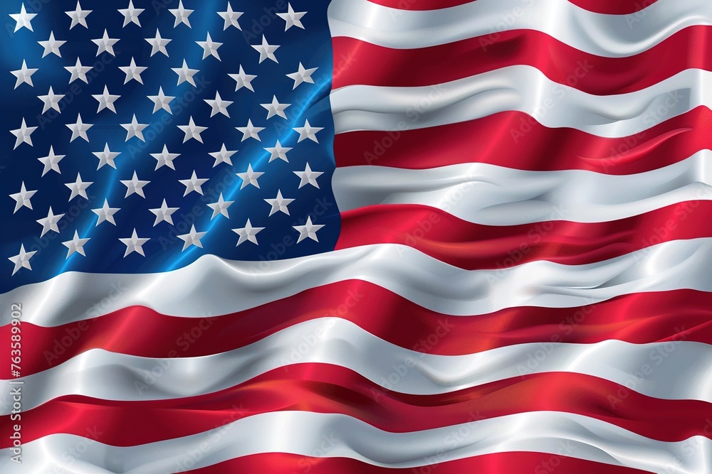 Obraz premium American Flag Wave Close Up for Memorial Day or 4th of July