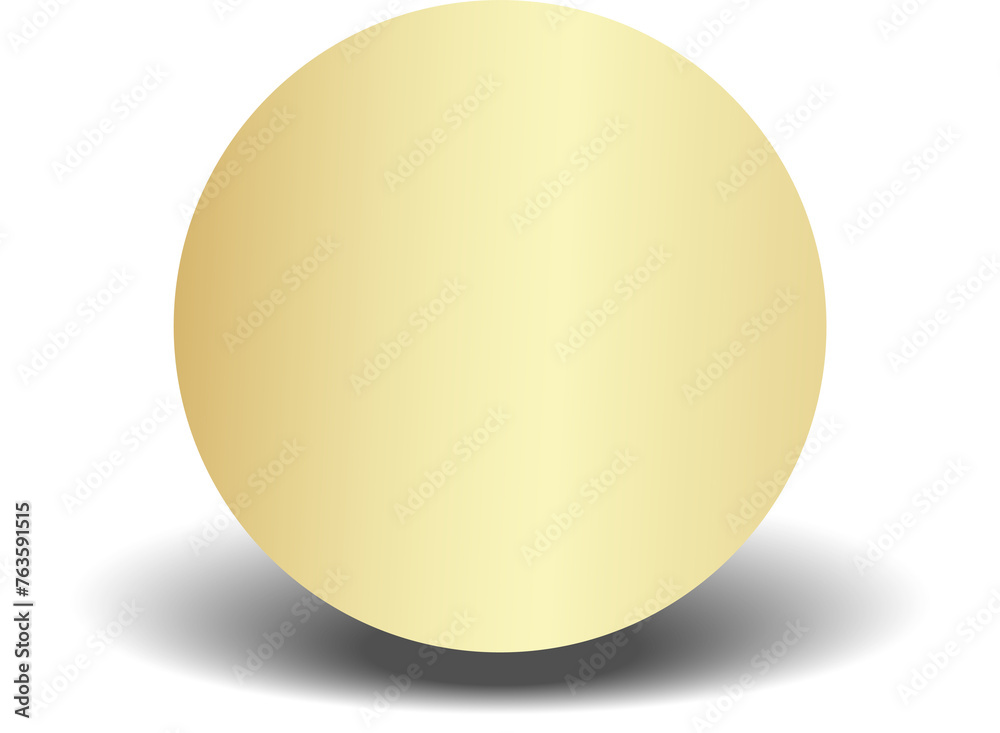 Gold paper circle and shadow Gold paper circle and shadow