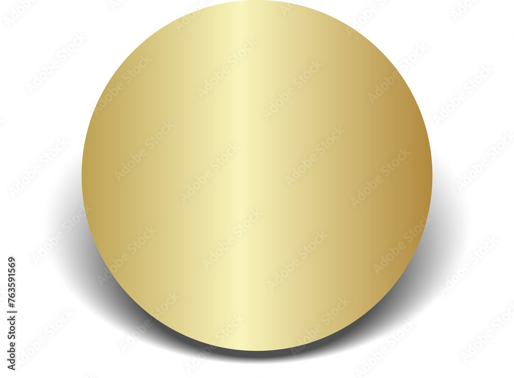 Gold paper circle and shadow Gold paper circle and shadow