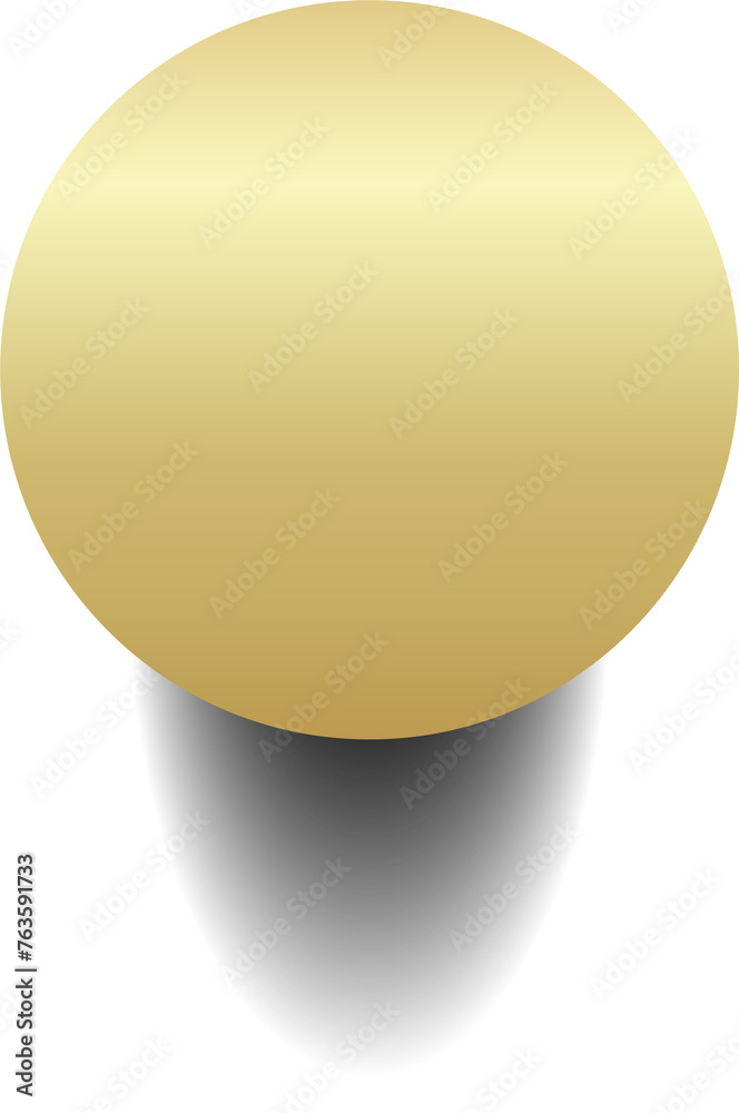 Gold paper circle and shadow