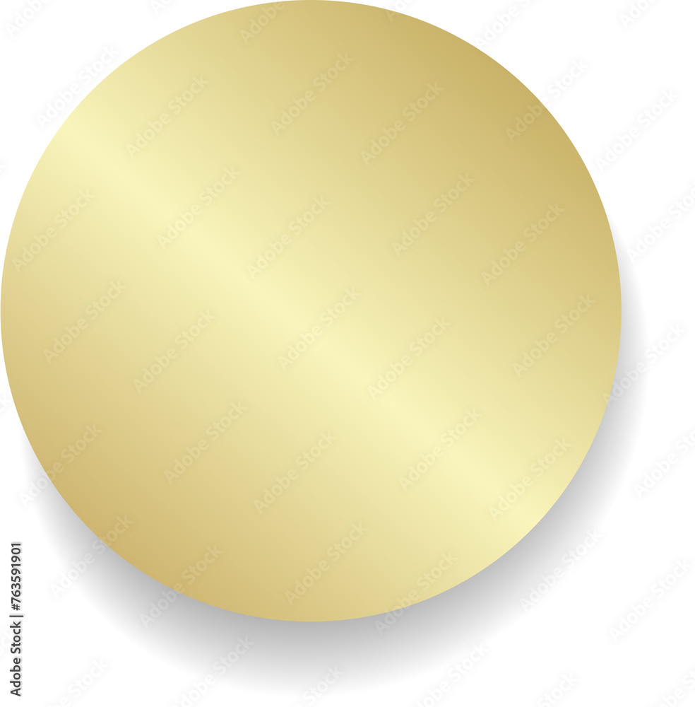 Gold paper circle and shadow