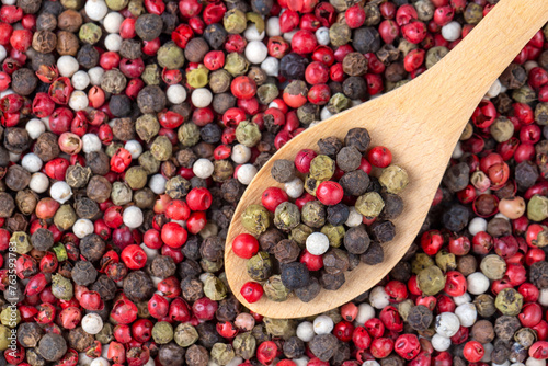 Pepper mix. Heap of black, ...