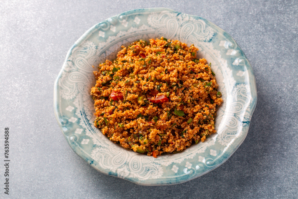 Traditional delicious Turkish foods: bulgur salad (kisir) Traditional delicious Turkish foods: bulgur salad (kisir)