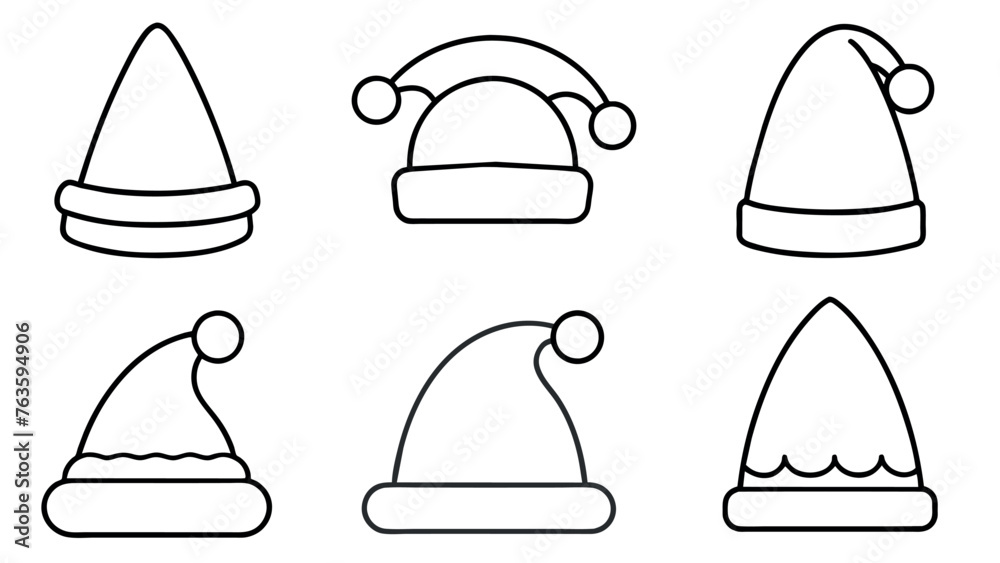 Santa Clause hat icon in flat style Santa Clause hat icon in flat style