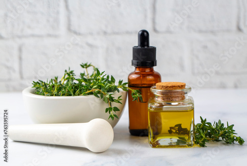 Bottle of thyme essential o...