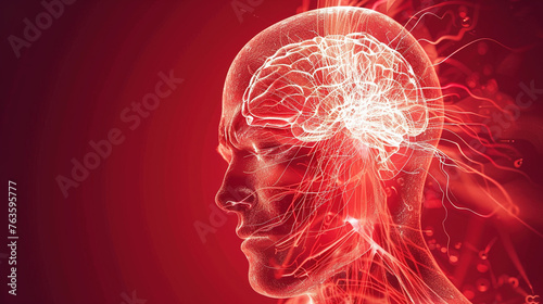 Migraine manifestation, throbbing cerebral arteries, pain signaling, stress effects on brain