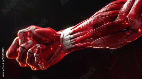 Muscular system illumination, dynamic muscle fibers, strength and movement