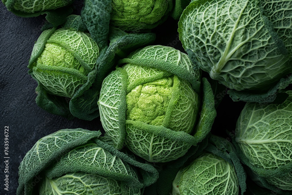 Background with a large cabbage field. Ripe harvest on a farm or greenhouse Background with a large cabbage field. Ripe harvest on a farm or greenhouse