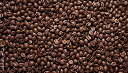A sea of rich, roasted coffee beans fills the frame with shades of brown and an invitation to indulge in a sensory experience. The beans offer a promise of robust flavor and energy, perfect for coffee