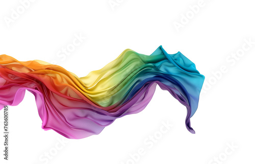 Background Design Elements with Elegant Fashion Flying Satin Silk Cloth in LGBT Rainbow Colors  Isolated on Transparent Background  PNG