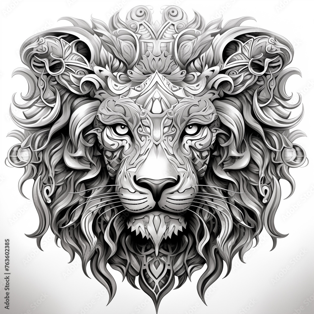 Mandala adult coloring book lion Mandala adult coloring book lion