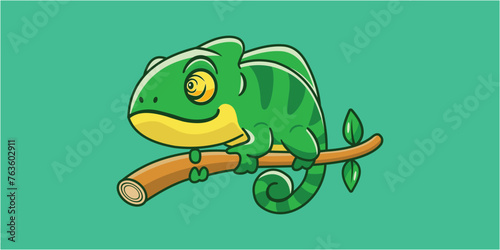 CHAMELEON VECTOR ILLUSTRTION GRAPHIC DESIGN