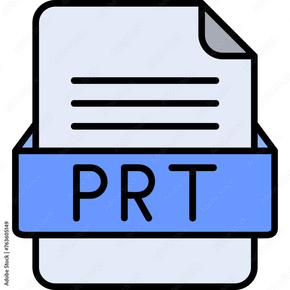PRT File Format Vector Icon Design PRT File Format Vector Icon Design