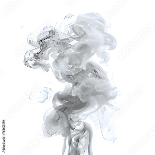 smoke isolated on white. Generative AI