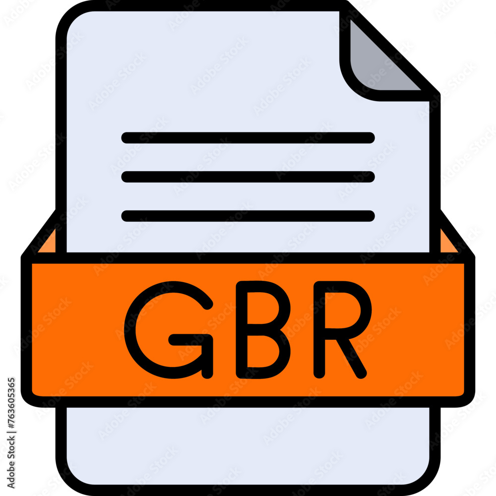 GBR File Format Vector Icon Design GBR File Format Vector Icon Design