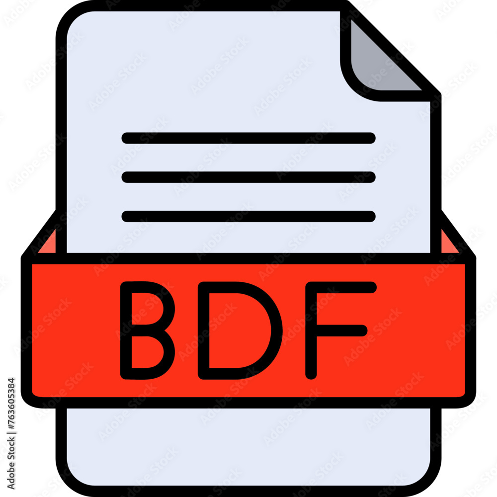 BDF File Format Vector Icon Design BDF File Format Vector Icon Design