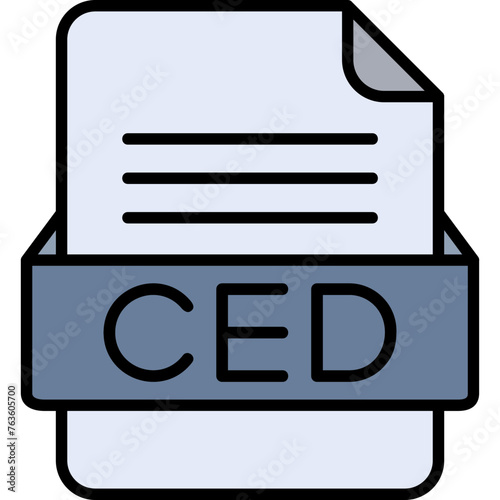 CED File Format Vector Icon Design