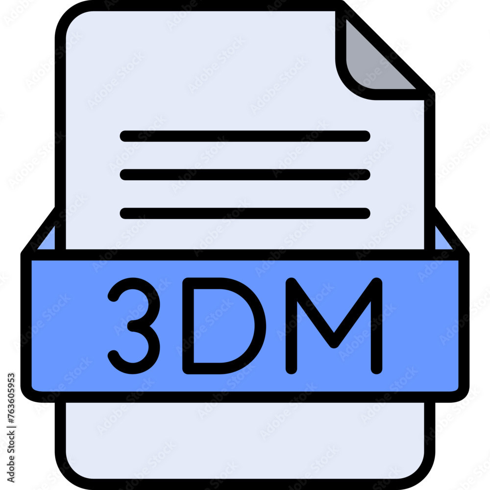3DM File Format Vector Icon Design 3DM File Format Vector Icon Design