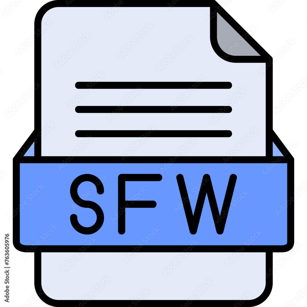 SFW File Format Vector Icon Design SFW File Format Vector Icon Design