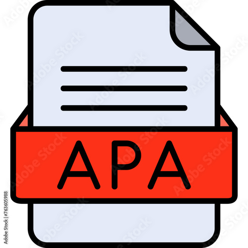 APA File Format Vector Icon Design