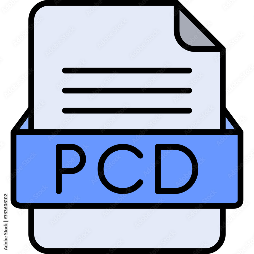 PCD File Format Vector Icon Design PCD File Format Vector Icon Design