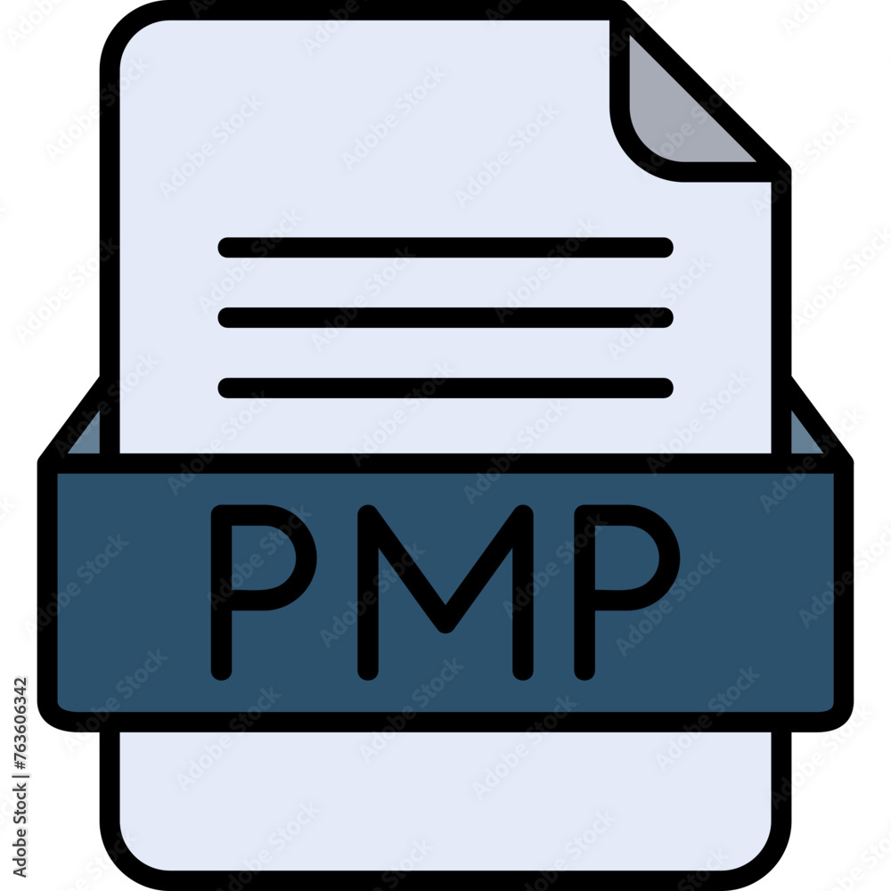 PMP File Format Vector Icon Design PMP File Format Vector Icon Design