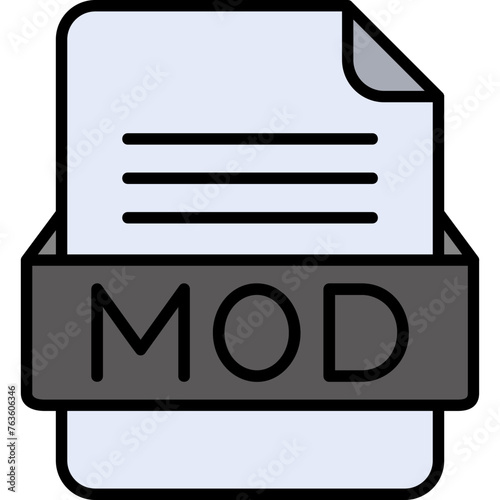 MOD File Format Vector Icon Design