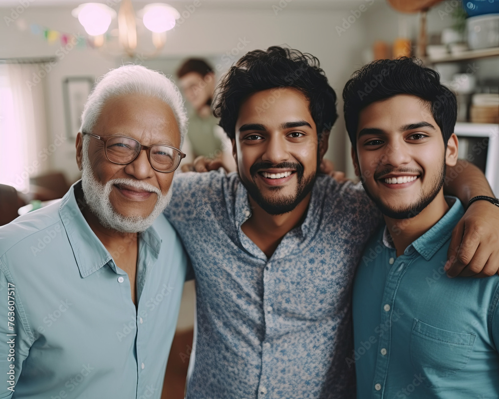 Multi Generation of men group portrait generative AI Multi Generation of men group portrait generative AI