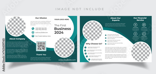 Free vector financial business trifold brochure template