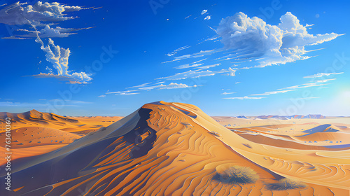 sand dunes in the desert. Generative AI