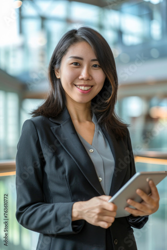 Asian businesswoman use tablet computer in modern office. Business concept. 