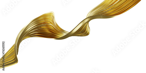 Abstract golden luxury wave on white background with copy space 3D render © ArtBackground