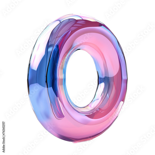 glassy pink and blue letter 