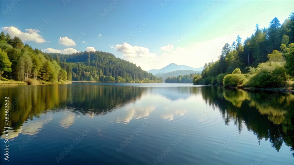 Mountain Lake Morning Reflection