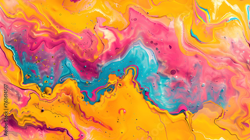 psychedelic mustard yellow, aqua, hot pink, light pink background