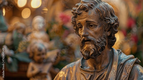 Collection of Saint Joseph statues from around the world, focusing on the unique attributes each culture assigns to him photo