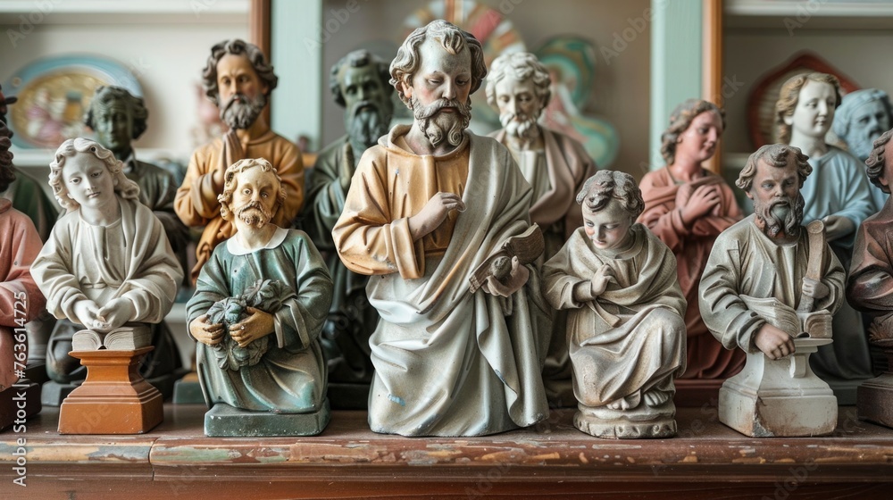 Collection of Saint Joseph statues from around the world, focusing on the unique attributes each culture assigns to him