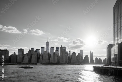 New York City buildings in black and white for background wallpaper