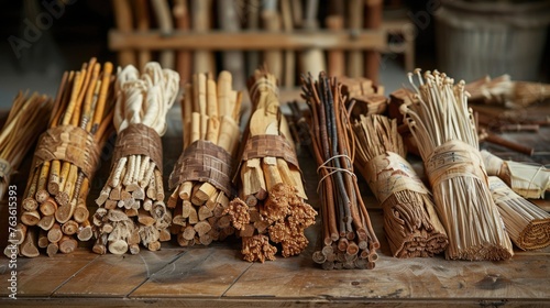 Crafting traditional Saint Joseph's staffs from natural materials as part of religious observance and decoration