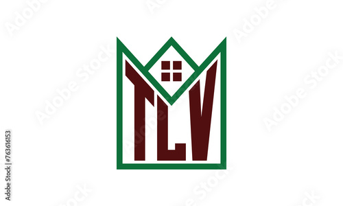TLV initial letter real estate builders logo design vector. construction, housing, home marker, property, building, apartment, flat, compartment, business, corporate, house rent, rental, commercial photo
