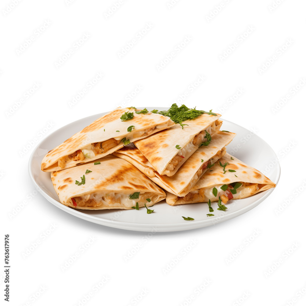 quesadillas on a white plate