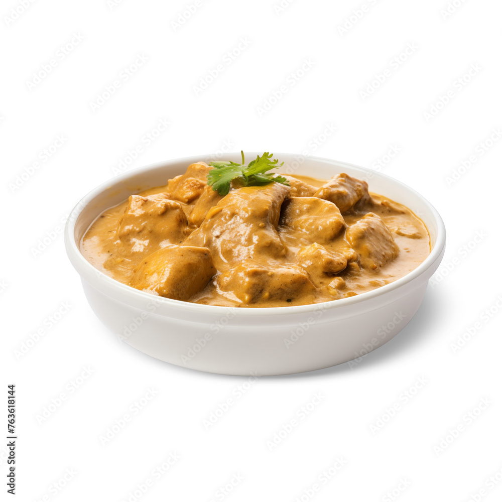 korma chicken isolated on white korma chicken isolated on white