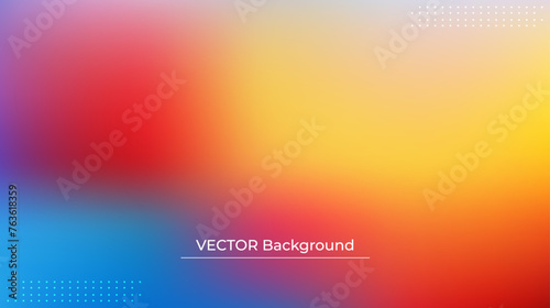Abstract blurred gradient mesh background in bright rainbow colors. Colorful smooth banner template. Easy editable soft colored vector illustration in EPS10 without transparency.