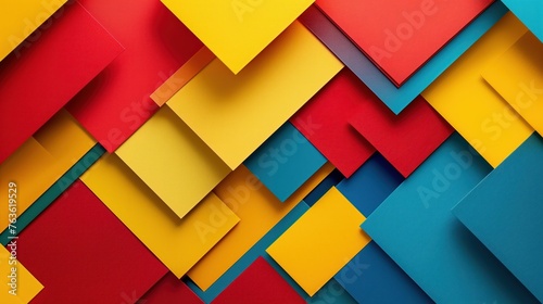 Diagonal Composition of Colorful Geometric Shapes on a Dynamic Background