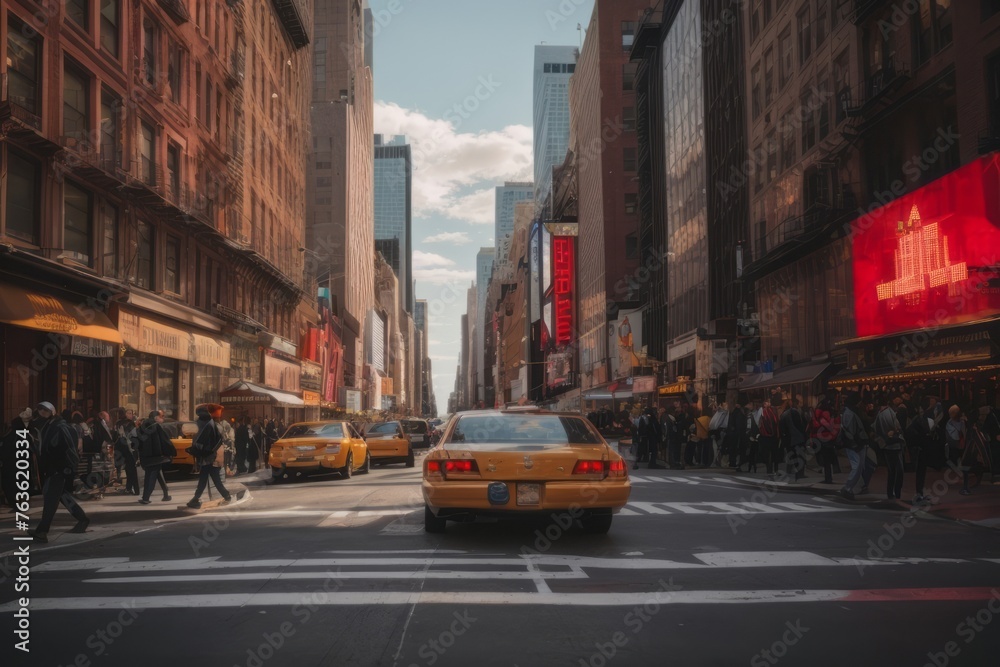 View of highway in new york city with cars and building