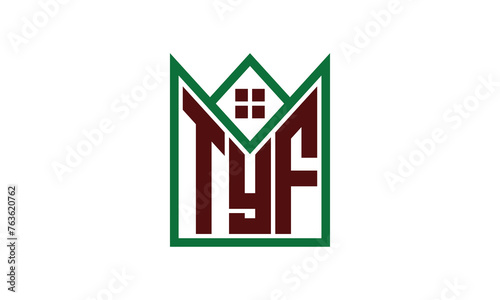 TYF initial letter real estate builders logo design vector. construction, housing, home marker, property, building, apartment, flat, compartment, business, corporate, house rent, rental, commercial photo