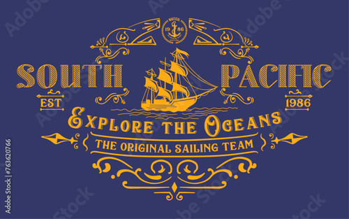 Unique t-shirt design for sailing aboard a boat at sea and oceans - vintage retro design - old sailing boat
T-Shirt Design 2024 #01 (Pixel perfect vector t-shirt template)