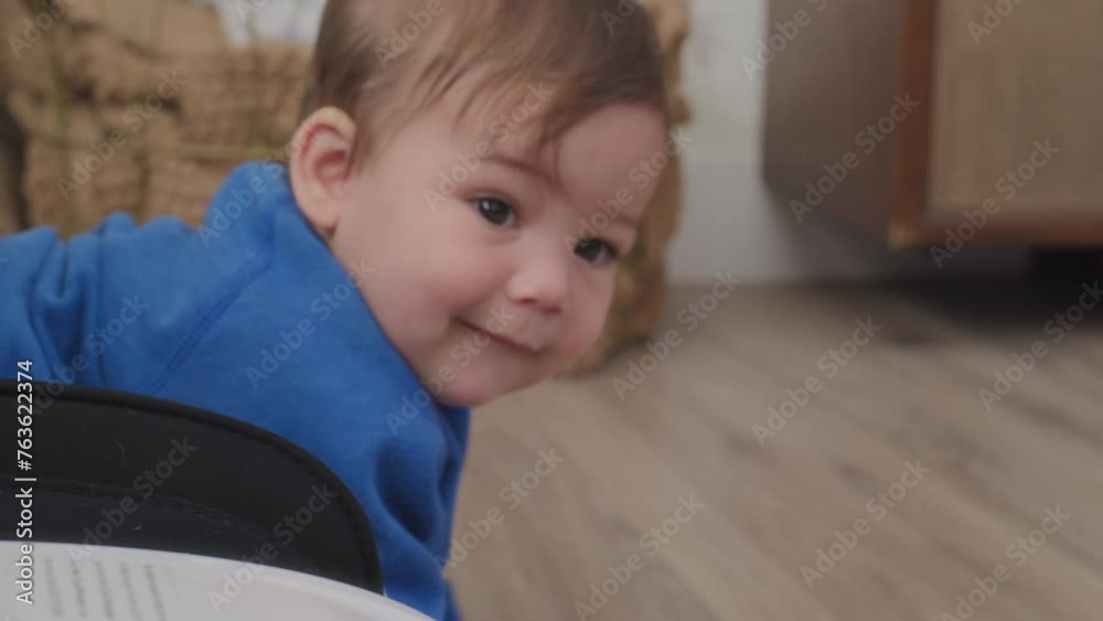 Baby boy crawling around the living room Baby boy crawling around the living room